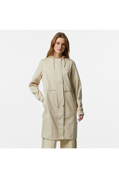 Rains String W Parka W3 Kadın Krem Yağmurluk