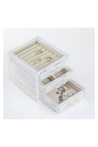 OEM Organizator bijuterii, model transparent, acrilic, 12x13.5x10.5cm – depoz...