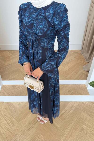 Rimel Moda Raplez Elbise Lacivert