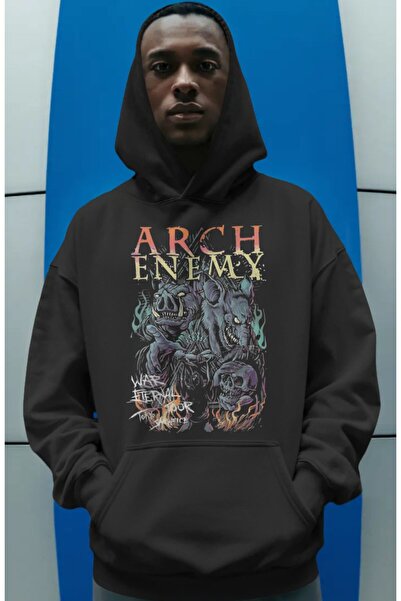 SEVBANO Arch Enemy Rock Metal Music Group Hanorac premium oversize unisex cu ...