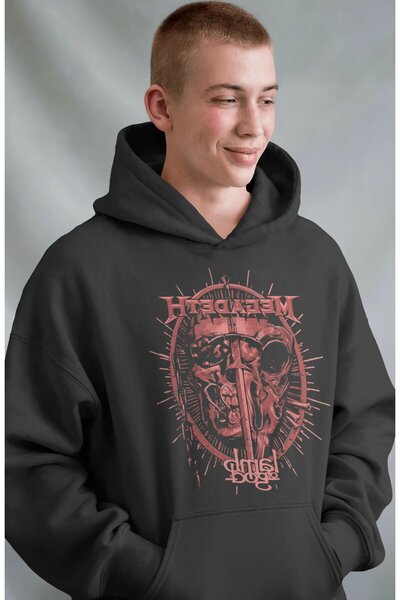 SEVBANO Hanorac premium oversize unisex cu imprimeu frontal Megadeth Rock Met...