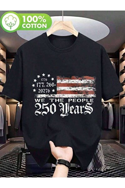 4CR قميص رجالي بتصميم العلم الأمريكي بمناسبة 250 عامًا من الاستقلال (1776-202...