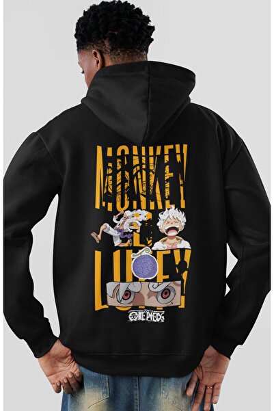 SEVBANO One Piece Monkey D. Luffy Anime Back Printed Unisex Oversize Combed C...