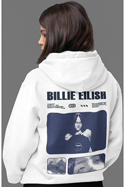 SEVBANO Design Billie Eilish Singer, hanorac unisex supradimensionat din bumb...