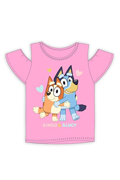 bluey Tricou roz intens 2-6 ani cu print și tricot fin stabil dimensional 100...