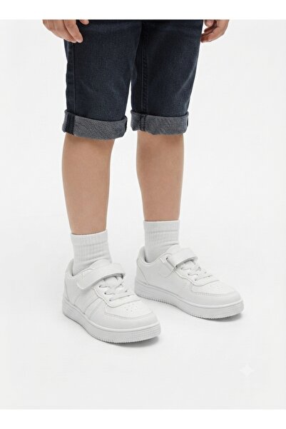 Babyqlo Kids White Comfortable School Sneakers