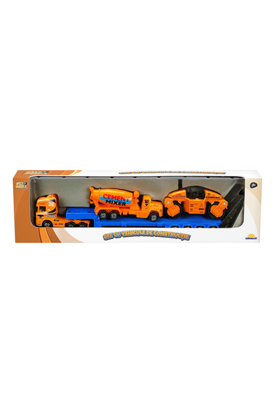 Maxx Wheels Set transportator cu vehicule de constructie, Maxx Wheels, Betoni...