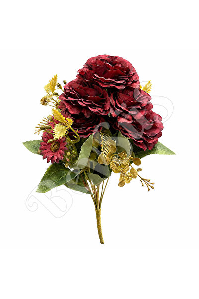 BeySüS Yapay Gül Buketi Orta Boy 40 cm Bordo