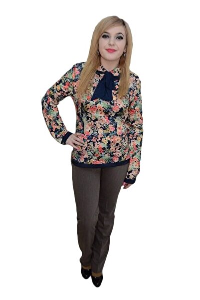 OEM Pantalon elegant cu cusaturi, model clasic, de culoare maro
