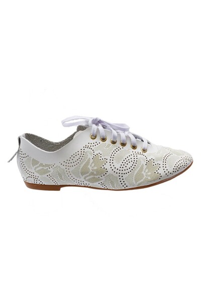OEM Pantof modern si comod, nuanta de alb, perforatii fine chic