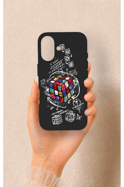 Vip Case iPhone 16 Uyumlu Rubik Küb Desenli Silikon Kılıf