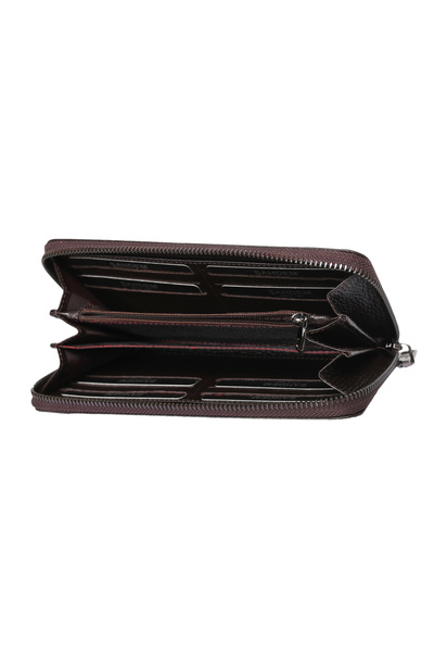 ŞAHDEM Genuine Leather Large Size Zippered Women's Wallet