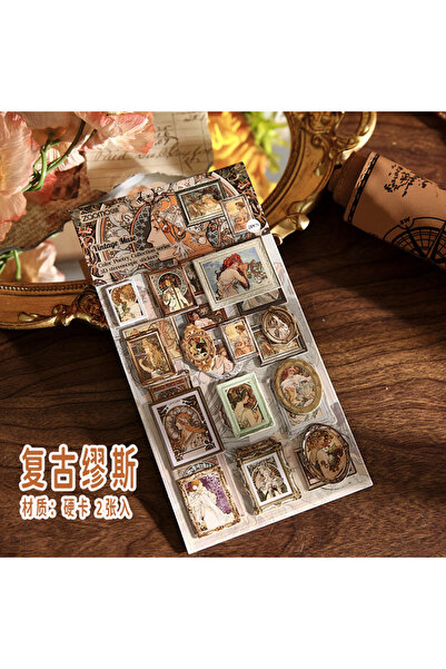 choice2 C 2 pcs Vintage 3D Oil Painting Stickers, DIY Handmade Album Scrapboo...