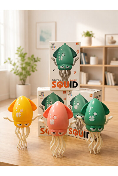 PONİKİDO Şarjlı Işıklı Müzikli Dans Eden Squid Ahtapot Oyuncak