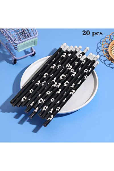 Choice1 20 PCS 10/20/30 PCS football-themed pencils with erasers, featuring e...