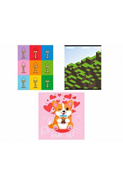 Strigo Set 3 Caiete scolare STRIGO, A4, dictando, 60 file, hartie 70g FSC, co...