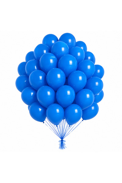 genaja Set 50 Baloane Latex Albastre 26 cm (10 inch), Standard, Umflare cu Ae...