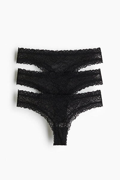 H&M 3'lü Dantel Brazilian Külot