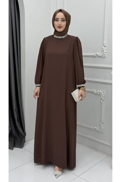 Generic Brand Yıldız Evening Dress Brown