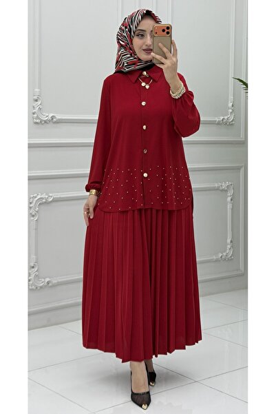 Generic Brand Hesna Skirt Set Red |   Women's Stylish Skirt Suit |   Hijab Do...