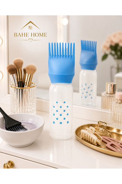 bahe home Hair Coloring Bottle with Comb Refillable Hair Dye Application Apparatus Care Oil Bottle with Silicone Brush