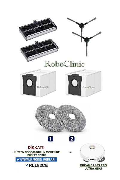 Roboclinic Perie, filtru, mop, sac de praf compatibile cu aspiratorul robot D...
