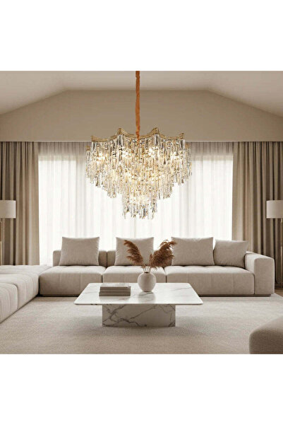 OEM Candelabru Cristal VETRA Nobile 6xE14, D40 cm, Auriu, Inaltime Reglabila,...