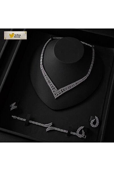 jewelrystore Diamond-Like Zircon Accessories Set with Packaging