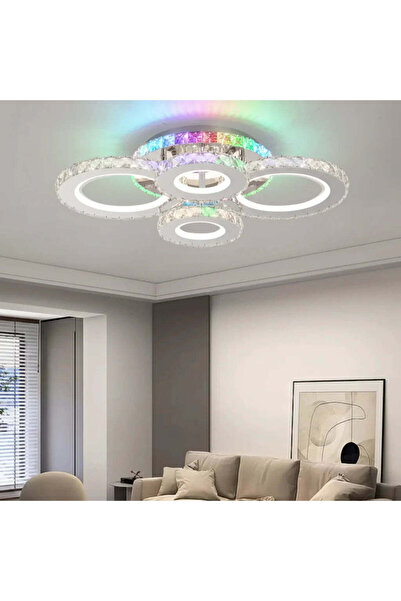 OEM Πολυέλαιος LED με τηλεχειριστήριο και κρύσταλλο NOVA ROTONDA RGB, 72W, 4 ...