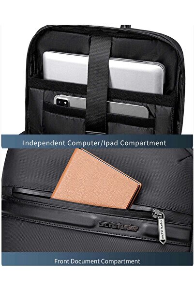 Arctic Hunter Unisex Slim Laptop Backpack Water Resistant Anti-Theft Daypack for Business Casual Travel College for Men Women, B00872, Black