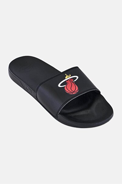 iSlide Men Miami Heat Primary Logo Slip On Slides, Black