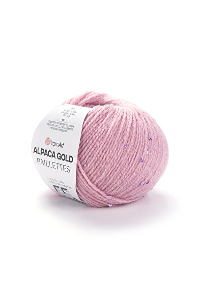 Yarnart Alpaca Gold Paillettes Pink Hand Knitting Yarn 9306