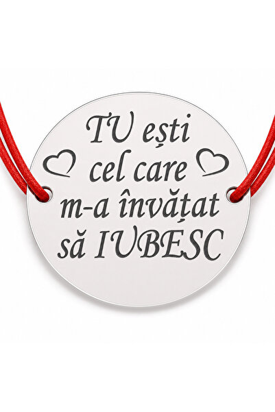 Simoshop Brățară argint 925 cu mesajul Tu ești cel care, șnur reglabil — cadou
