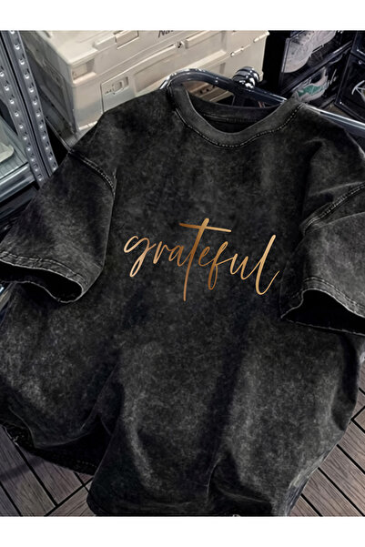 HOFFNUNG Unisex Oversize Vintage Washed Street Style Μόδα του δρόμου Βαμβακερ...