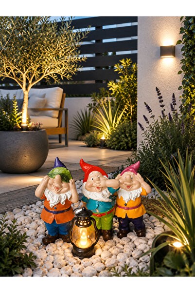 ps_studio.handmade El Yapımı Dekoratif Bahçe Cücesi 3'li set el Biblo Balkon ...