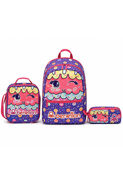United Colors of Benetton Purple Colored 3 Compartment Girls' School Backpack...
