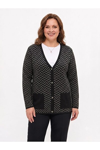 onno style women Classic Knitted Buttoned Jacket