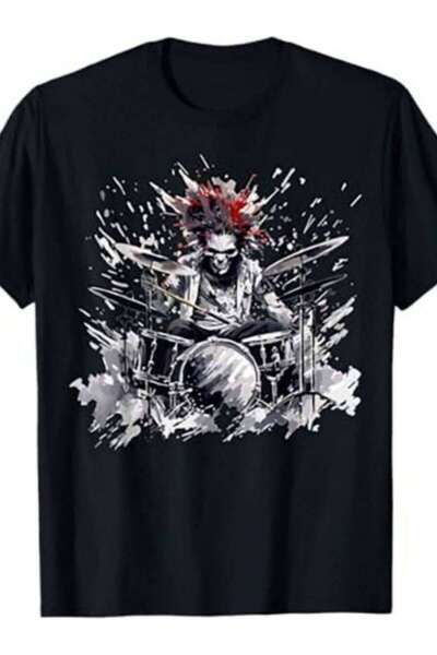 2BIR تي شيرت متعدد الاستخدامات ومناسب للجميع، يتميز بتصميم The Epic Drummer S...