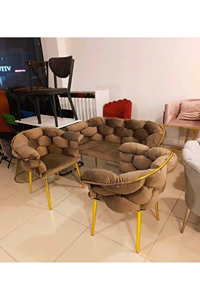 Balon Çay Seti Balkon Oturma Grubu Tekli Ve İkili Koltuk Metal İskelet