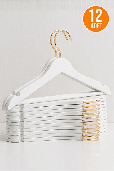 Orvila 12 Pieces - Wood Look Plastic a Quality Clothes Hanger Tshirt Pants Ha...