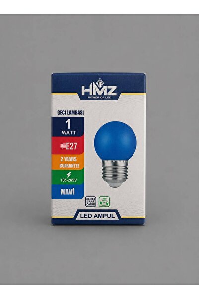 1 W LED GECE AMPULU MAVİ