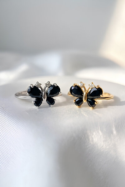 Elifsu Jewelry Zircon stone special production 2-piece set butterfly design ring