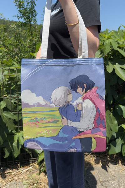 ZipZap Howl's Moving Castle V1 Summer Winter Double-Sided Canvas Print Tote B...