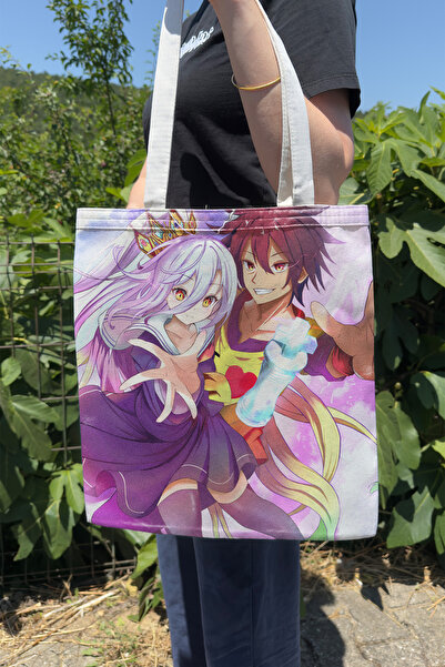 ZipZap No Game No Life V4 Summer Winter Double-Sided Canvas Print Tote Bag An...