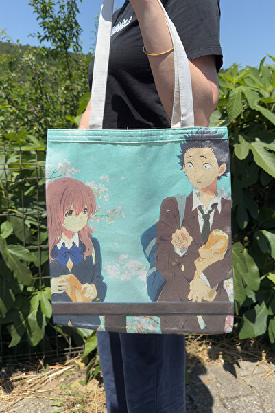 ZipZap Koe No Katachi V5 Summer Winter Double-Sided Canvas Print Tote Bag Ani...