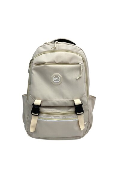 OEM Rucsac școlar, 30x14x45cm, bej, 6517-3