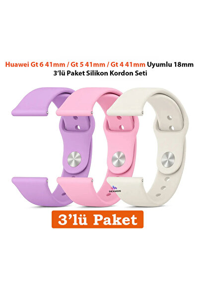 Dexmon Huawei Gt 6 41mm / Huawei Gt 5 41mm / Huawei Gt 4 41mm Uyumlu 18mm 3'l...
