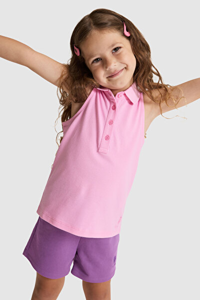 U.S. Polo Assn. Girl's Light Pink Polo Collar T-Shirt 50325660-Vr041