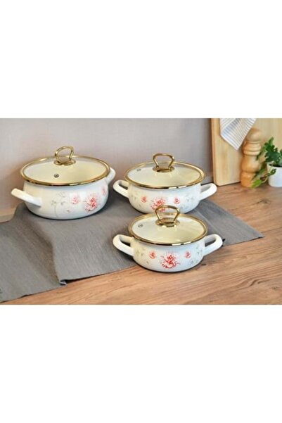konak alışveriş 201316-EMAYE GÜVEÇ SET 3LÜ CLODIA