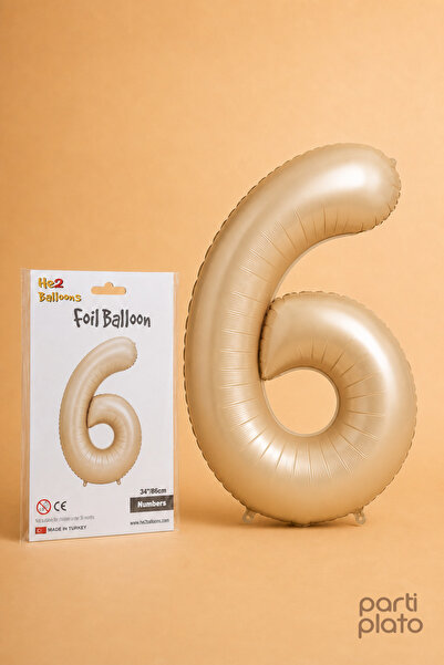 He2 Balloons بالون كراميل فويلو رقم 6 مقاس 86 سم، بالون لون كراميل متوافق مع ...